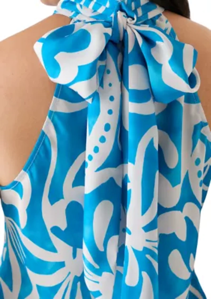 Women's Halter Neck Print Blouse