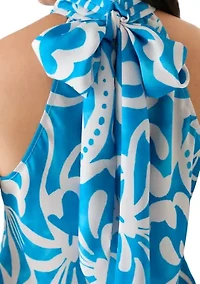 Women's Halter Neck Print Blouse