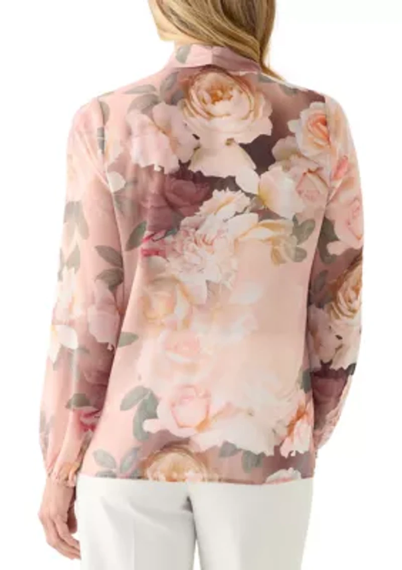 Women's Long Sleeve Floral Blouse