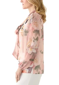 Women's Long Sleeve Floral Blouse