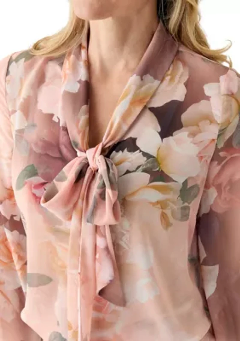 Women's Long Sleeve Floral Blouse