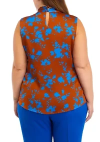Plus Satin Bow Blouse