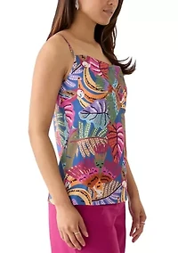 Women's Linen Like Printed Camisole Top