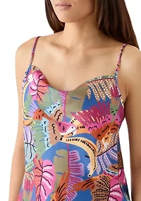 Women's Linen Like Printed Camisole Top