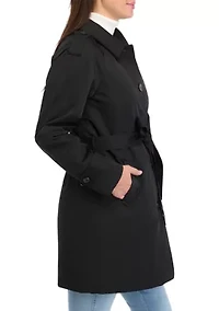 Women's Coated Gab Trench with Polyfill Insulation