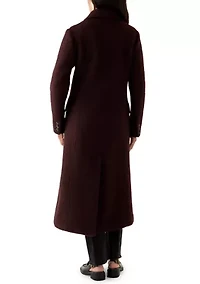 Women's Long Sleeve 3 Button Bouclé Coat