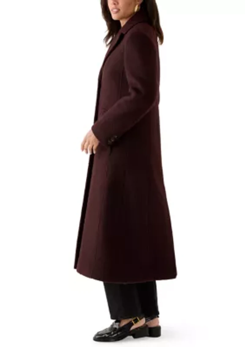 Women's Long Sleeve 3 Button Bouclé Coat
