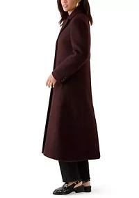 Women's Long Sleeve 3 Button Bouclé Coat