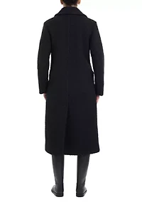 Women's 2 Button Long Wool Boucle Coat