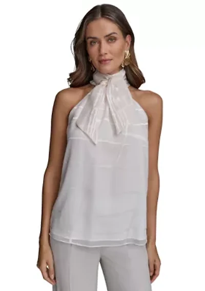 Women's Burnout Halter Blouse