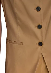 Women's Linen Button Front Vest