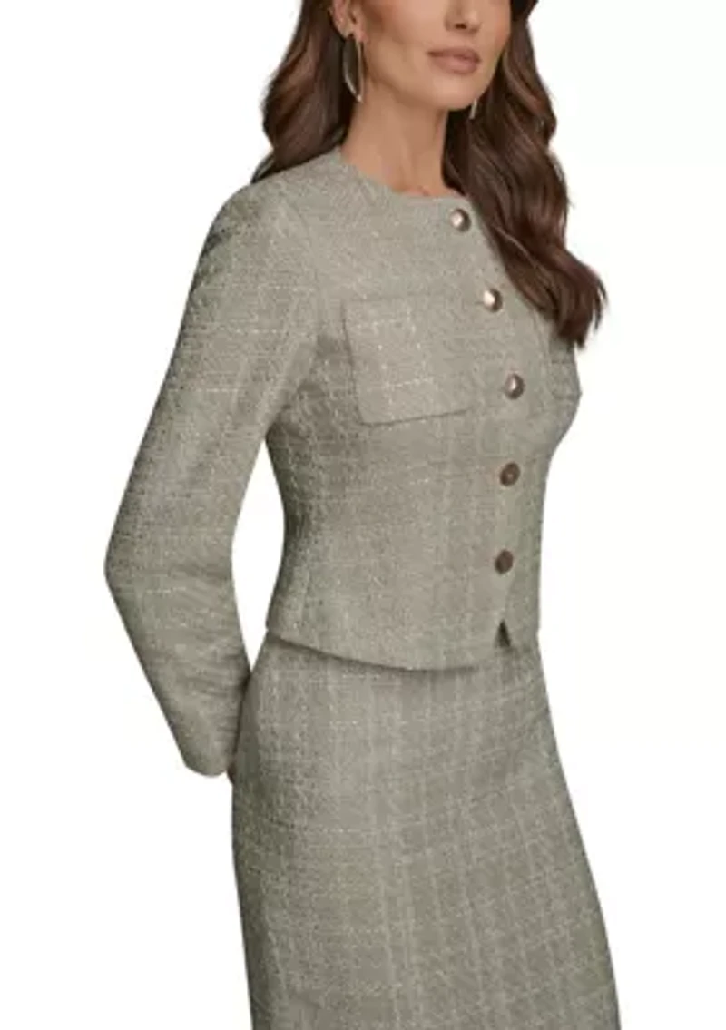 Women's Tweed Button Front Jacket