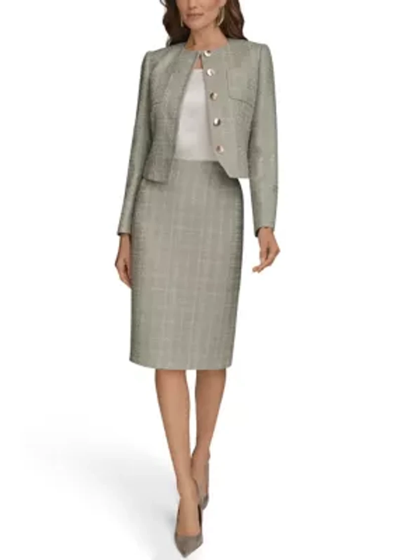 Women's Tweed Button Front Jacket
