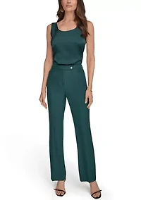 Woman's High-Rise Straight Leg Suit Pants