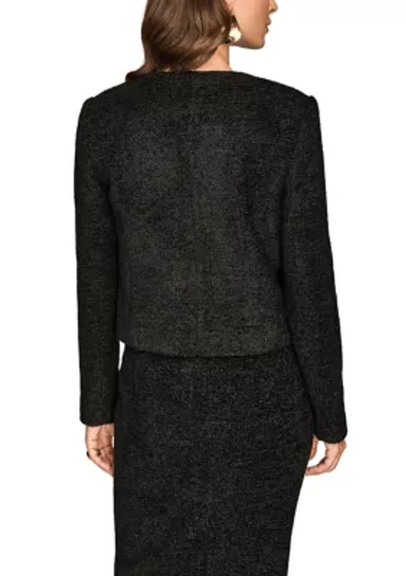 Women's Novelty Button-Front Cropped Jacket