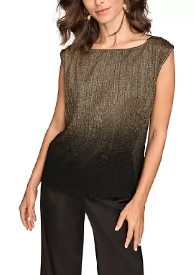 Women's Sleeveless Novelty Ombre Blouse