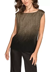 Women's Sleeveless Novelty Ombre Blouse