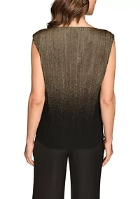 Women's Sleeveless Novelty Ombre Blouse