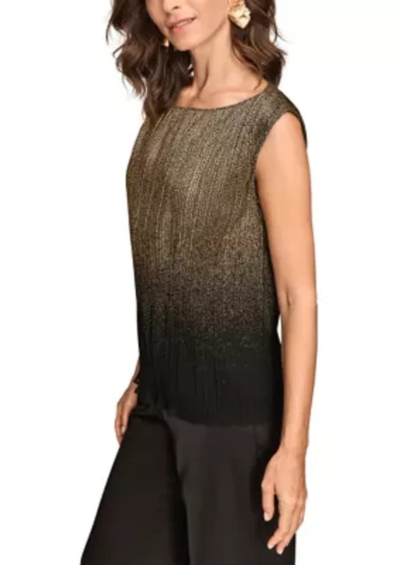 Women's Sleeveless Novelty Ombre Blouse