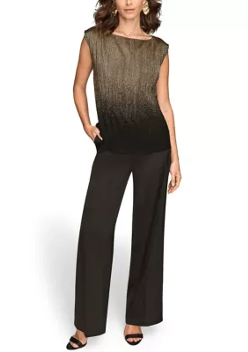 Women's Sleeveless Novelty Ombre Blouse