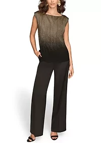 Women's Sleeveless Novelty Ombre Blouse