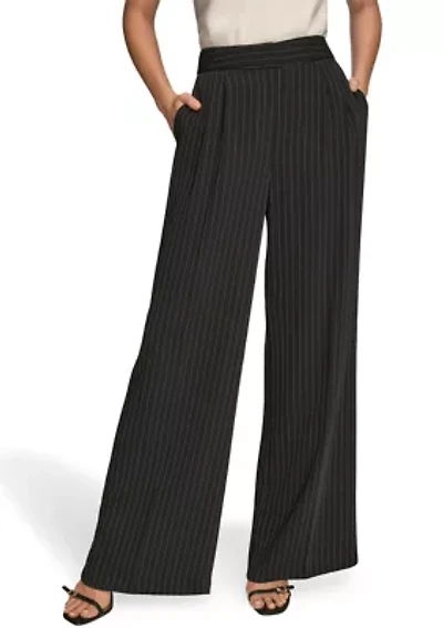 Women's Wide Leg Pinstripe Pants
