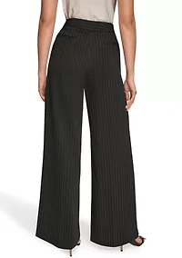 Women's Wide Leg Pinstripe Pants