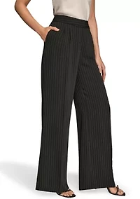 Women's Wide Leg Pinstripe Pants