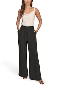 Women's Wide Leg Pinstripe Pants