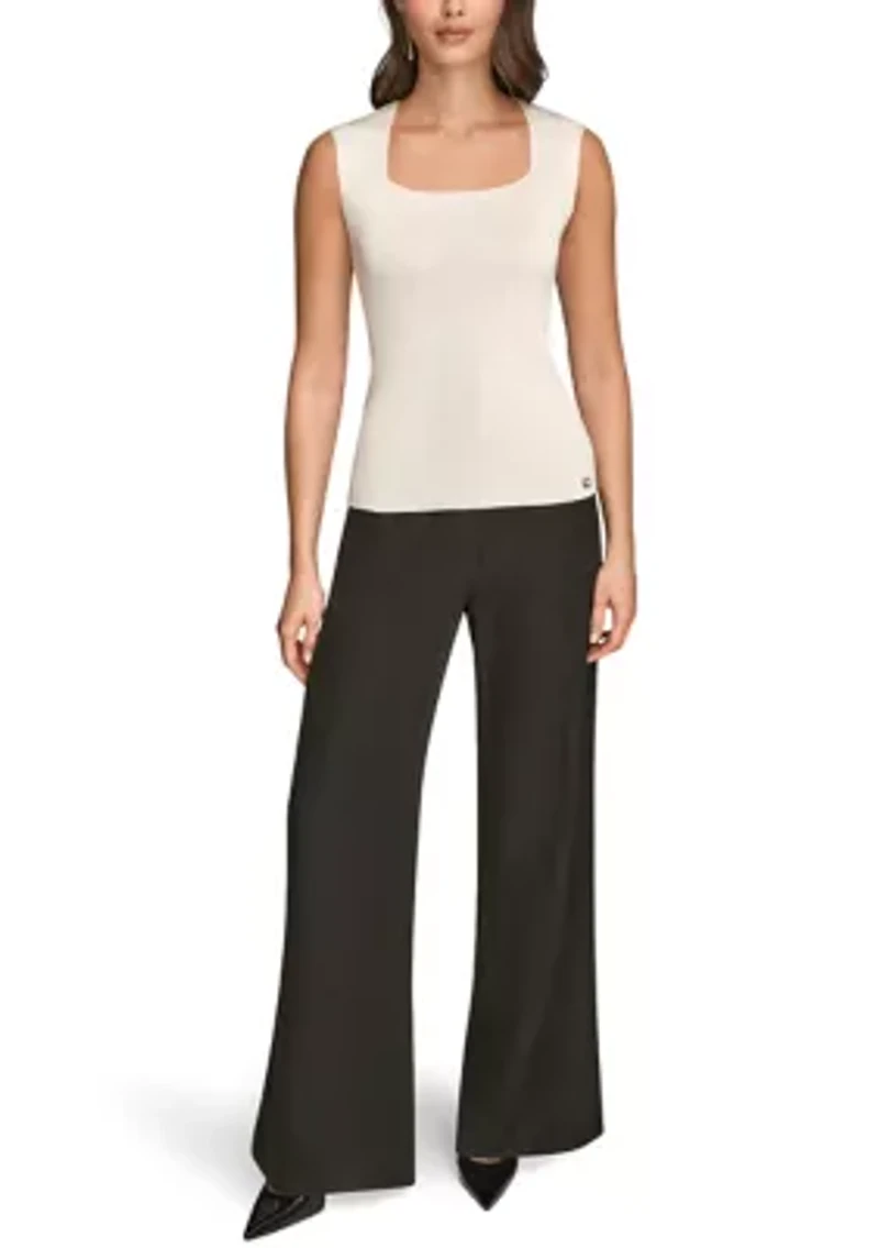 Women's Square Neck Sweater Top