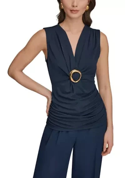 Women's Sleeveless Hardware Knit Top