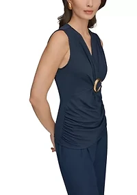 Women's Sleeveless Hardware Knit Top