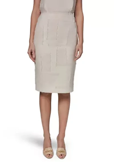 Women's Block Jacquard Pencil Skirt