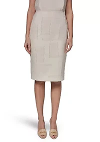 Women's Block Jacquard Pencil Skirt