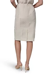 Women's Block Jacquard Pencil Skirt