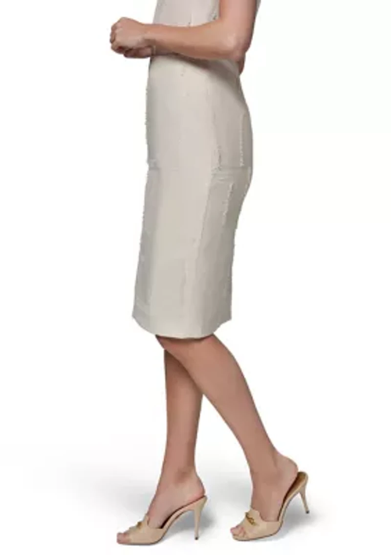 Women's Block Jacquard Pencil Skirt