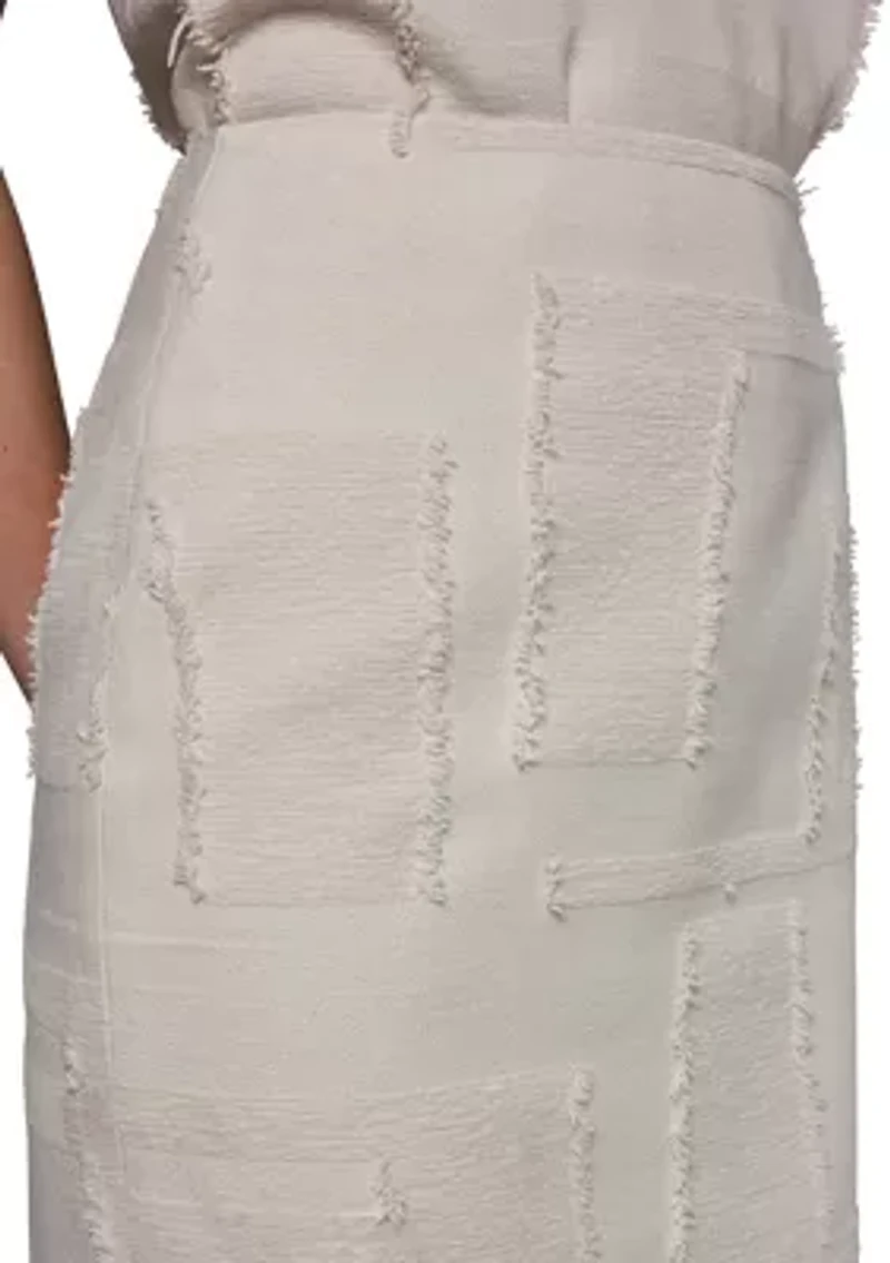 Women's Block Jacquard Pencil Skirt