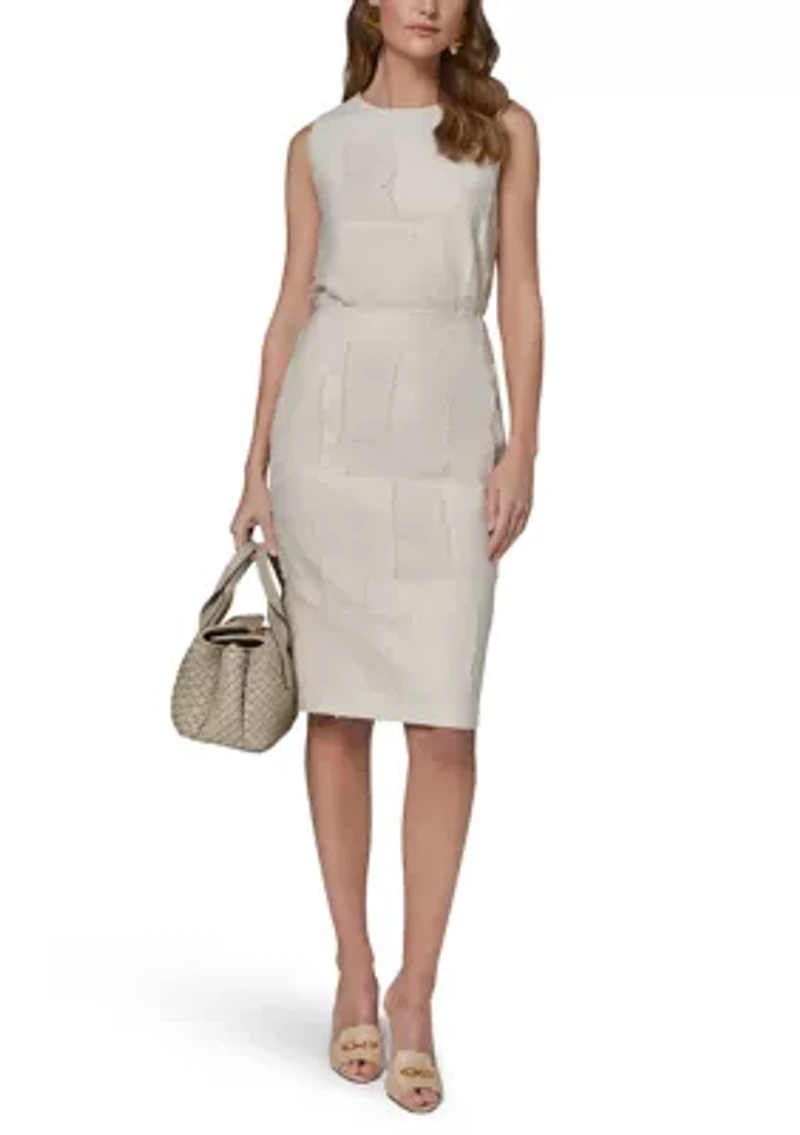 Women's Block Jacquard Pencil Skirt