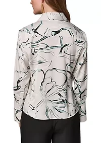 Women's Printed Pointy Hem Blouse
