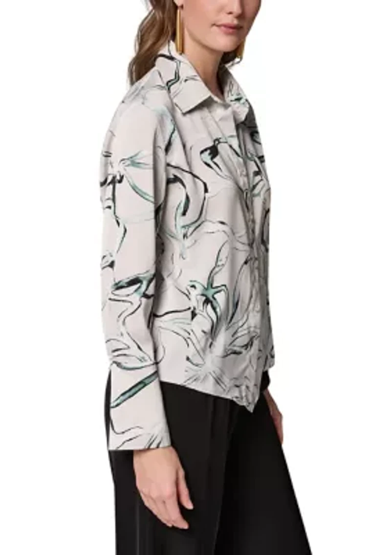 Women's Printed Pointy Hem Blouse