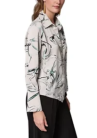 Women's Printed Pointy Hem Blouse
