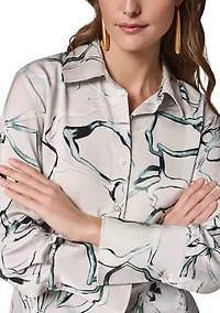 Women's Printed Pointy Hem Blouse