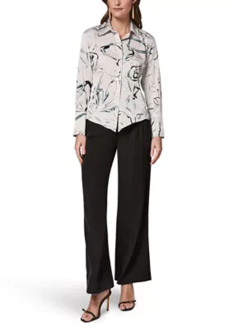 Women's Printed Pointy Hem Blouse