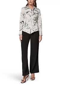 Women's Printed Pointy Hem Blouse
