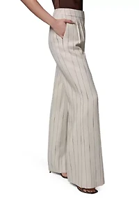 Women's Striped Linen Pants