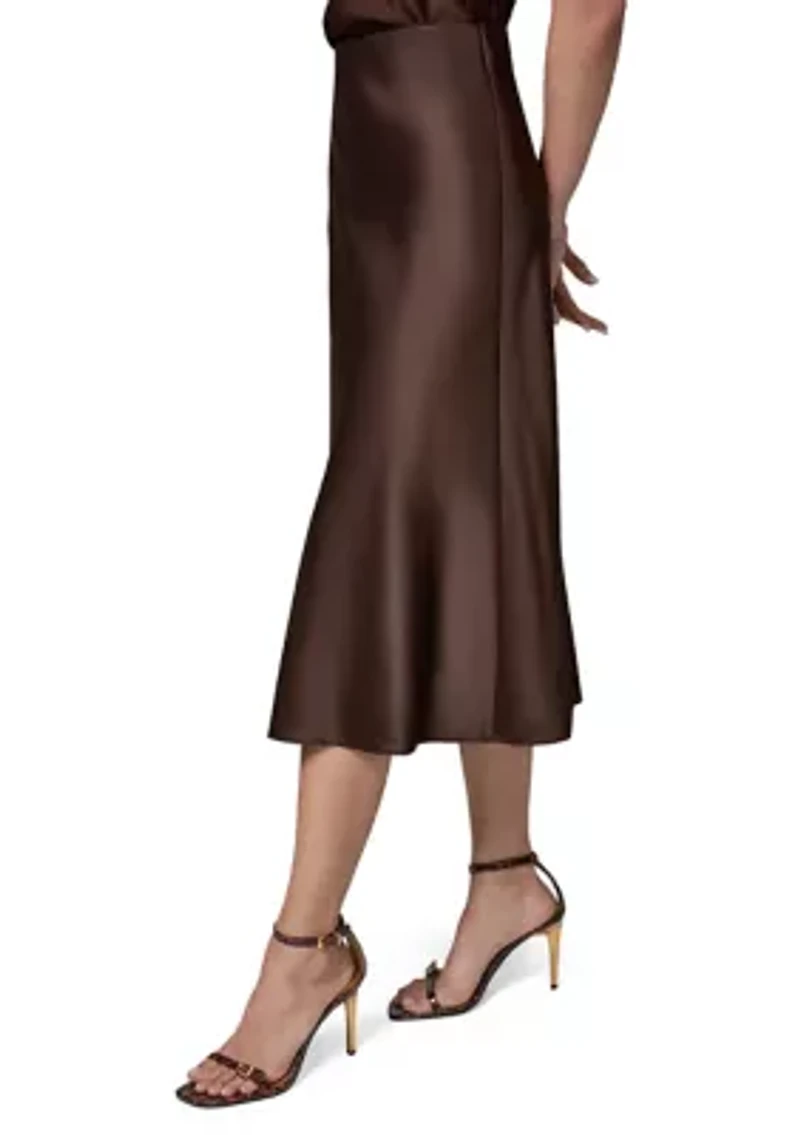Women's Satin A-Line Skirt