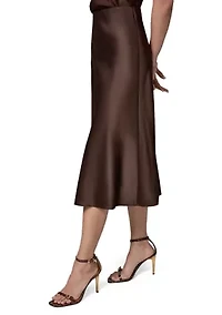 Women's Satin A-Line Skirt