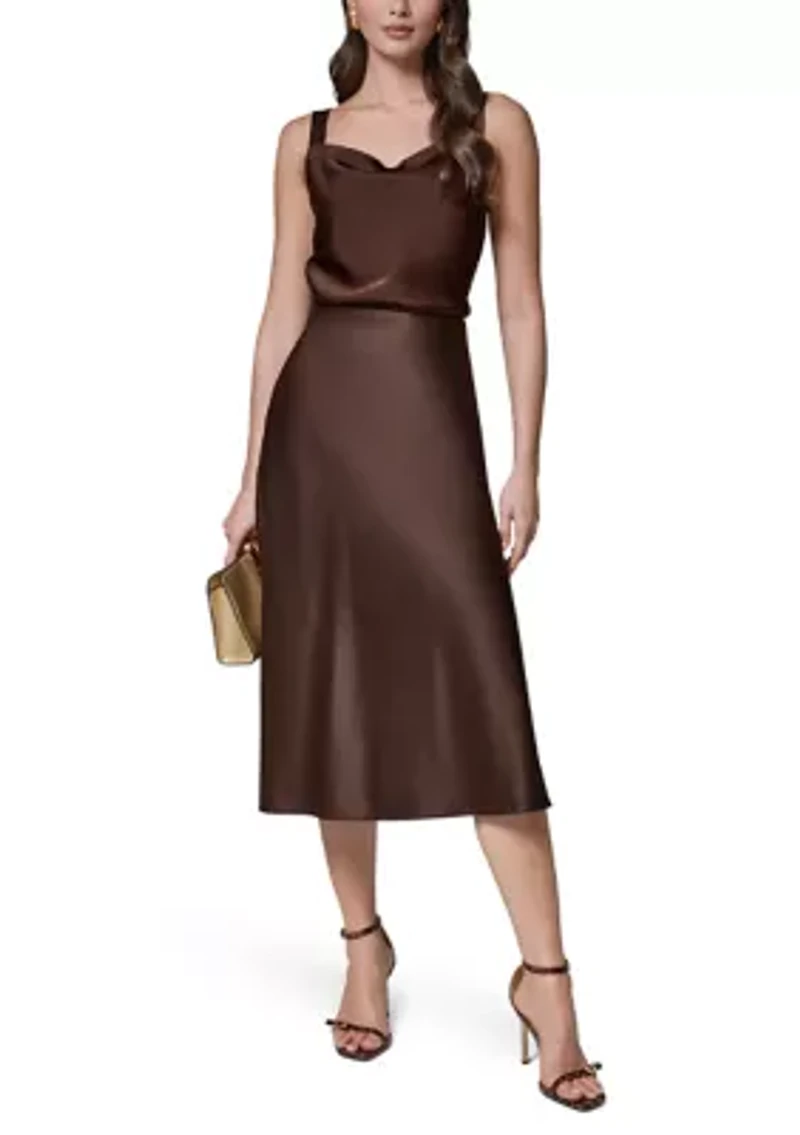 Women's Satin A-Line Skirt