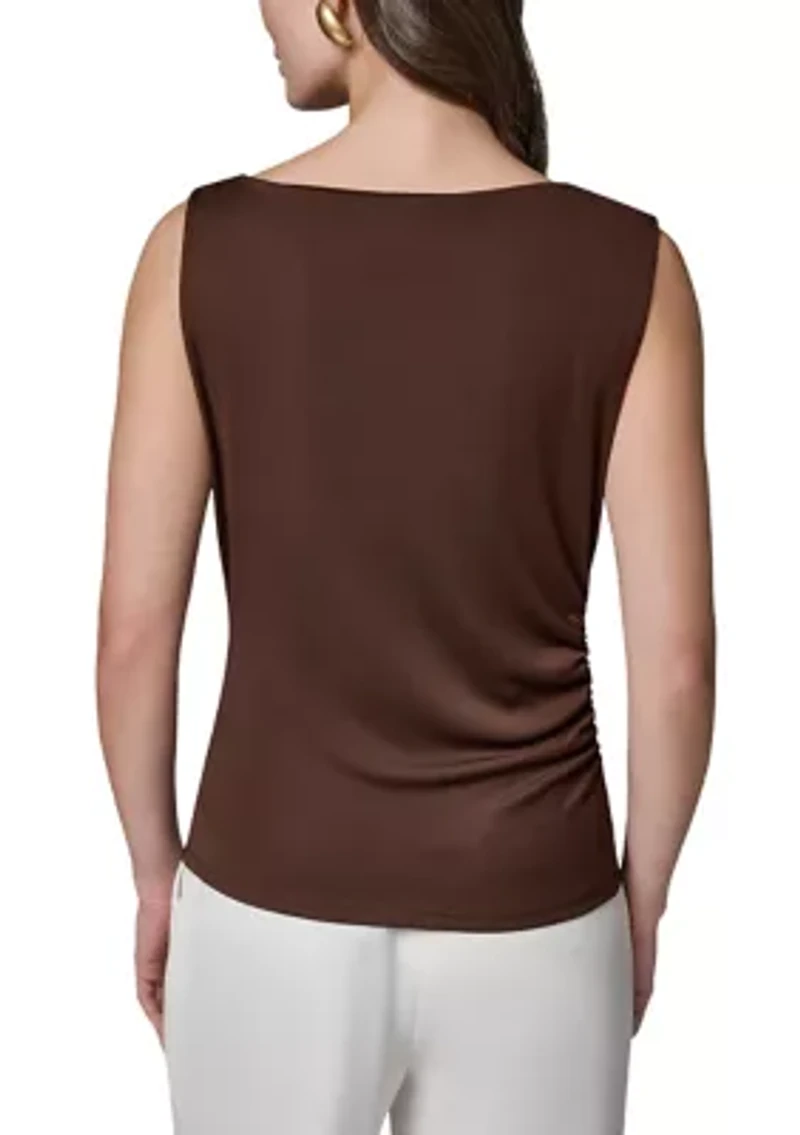 Women's Sleeveless Asymmetrical Drop Hardware Knit Top