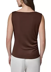 Women's Sleeveless Asymmetrical Drop Hardware Knit Top